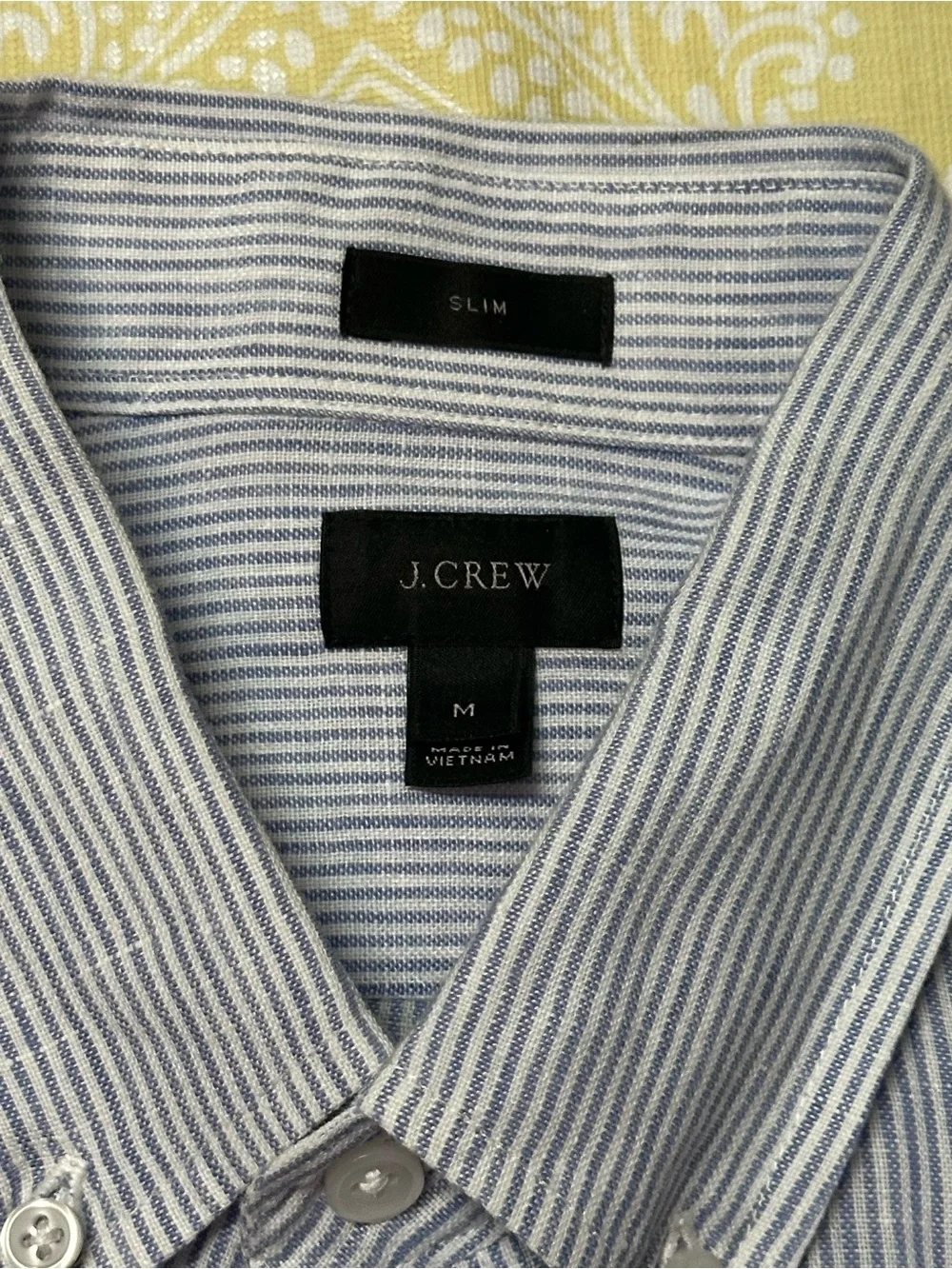 J. Crew Light Blue and White Thin-Striped Button-Down Shirt